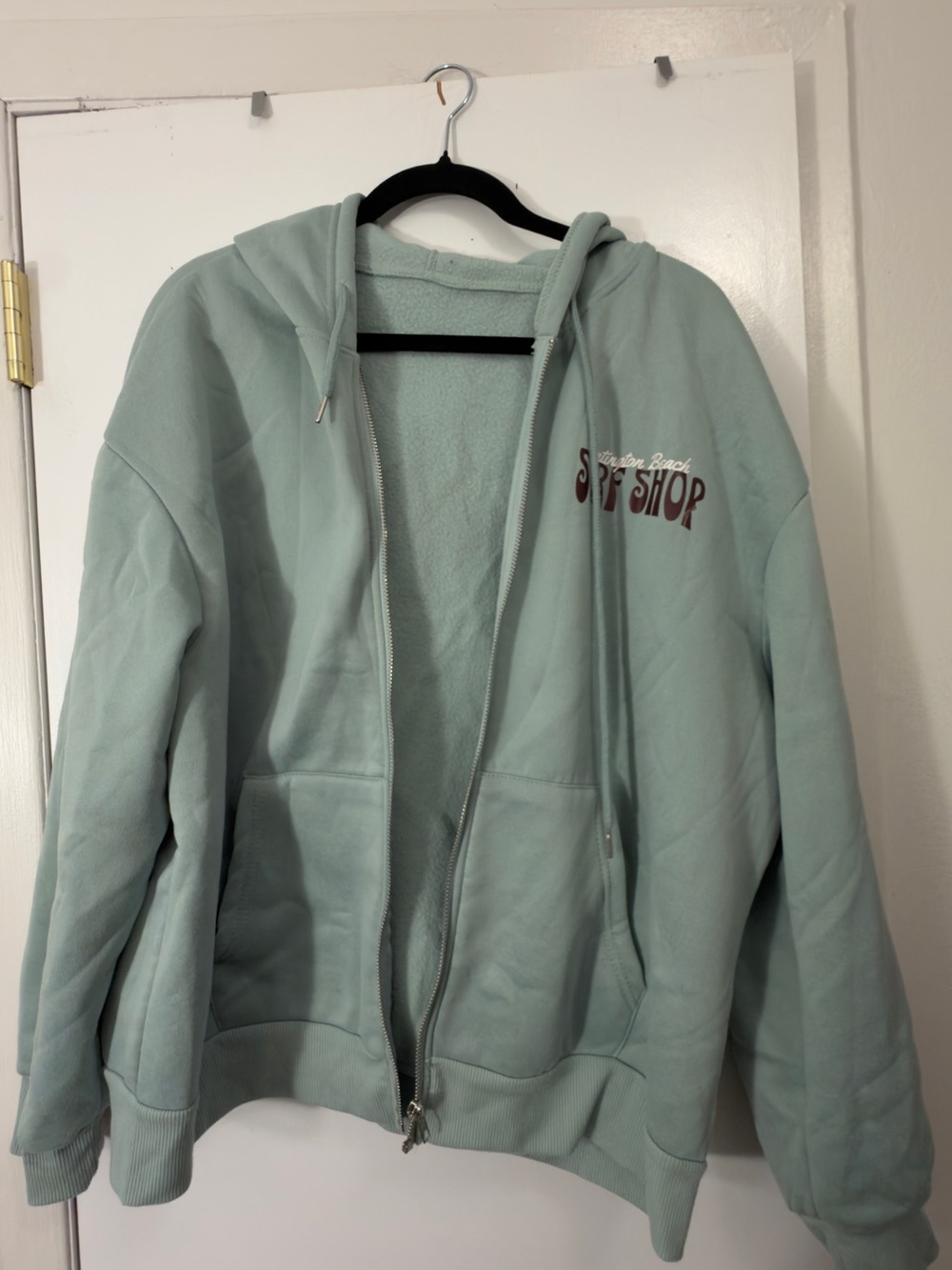 SHEIN Sage Green Zip-Up Utility Hoodie jacket size L